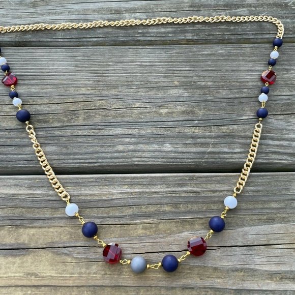 Nordstrom Women Necklace 18K Gold Plated Multi Color Beads Ladies Jewelry New - Picture 2 of 12